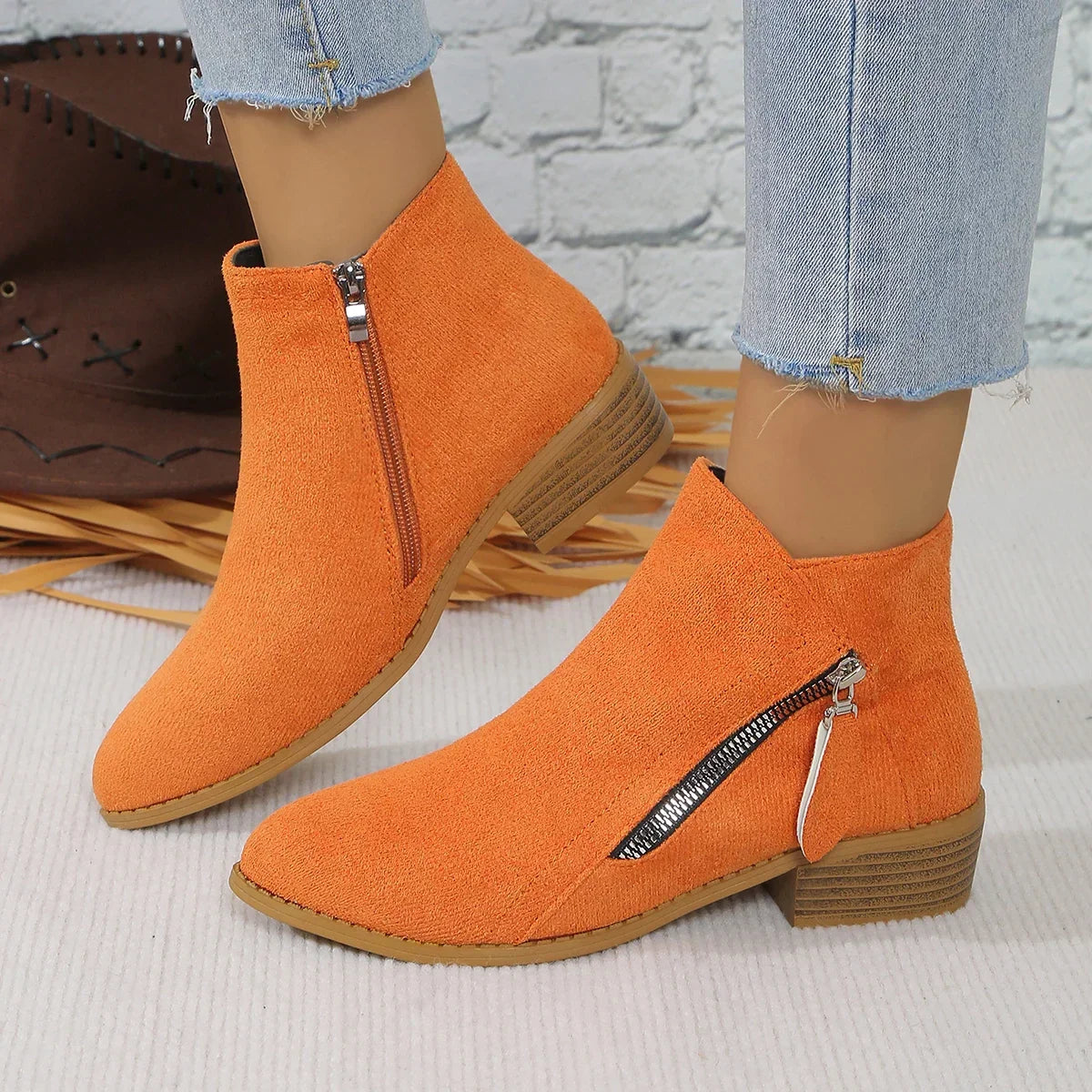 Amanda Suede Ankle Boots