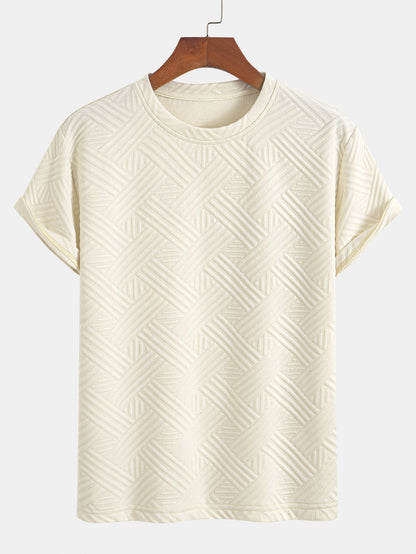Striped Jacquard T-Shirt & Shorts Set