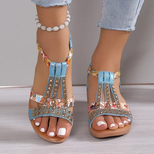 Mara Bloom Wedge Sandals