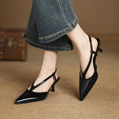 Aliya Leather Sandals – Women’s Pointed Toe Stiletto Heel