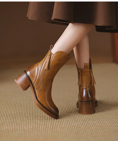 Clara Leather Ankle Boots