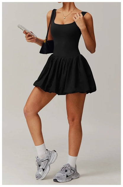 Rompers Women Yoga Jumpsuit Set Sexy Anti Glare One-Piece Jumpsuit Dance Ballet Sports Dress Gym Push up Running Tennis Sports
