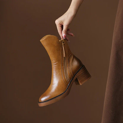 Clara Leather Ankle Boots
