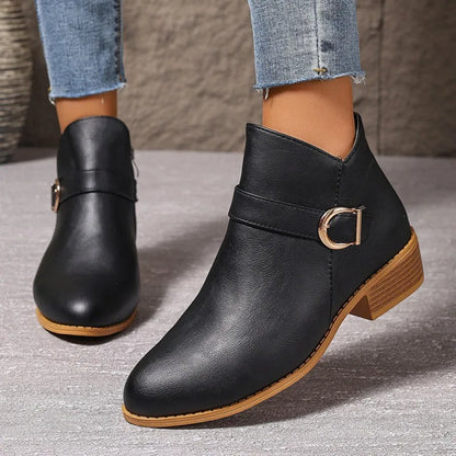 Elena Low Heel  Ankle Boots