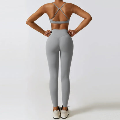 Women's Sportswear Yoga Set Workout Clothes Athletic Wear Sports Gym Legging 2/3PCS Fitness Bra Crop Top Long Sleeve Yoga Suit