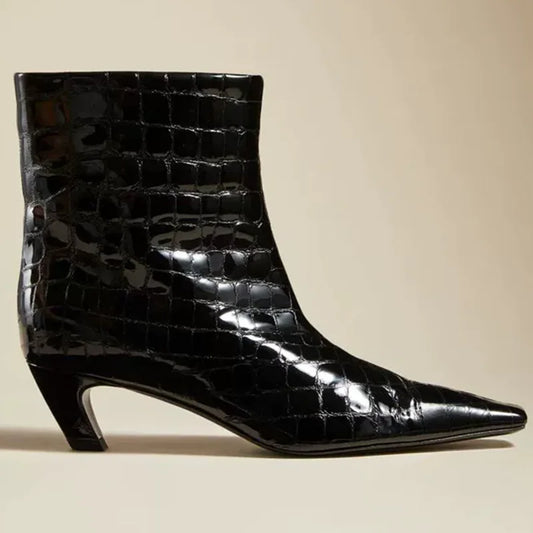 Elara Croc Ankle Boots